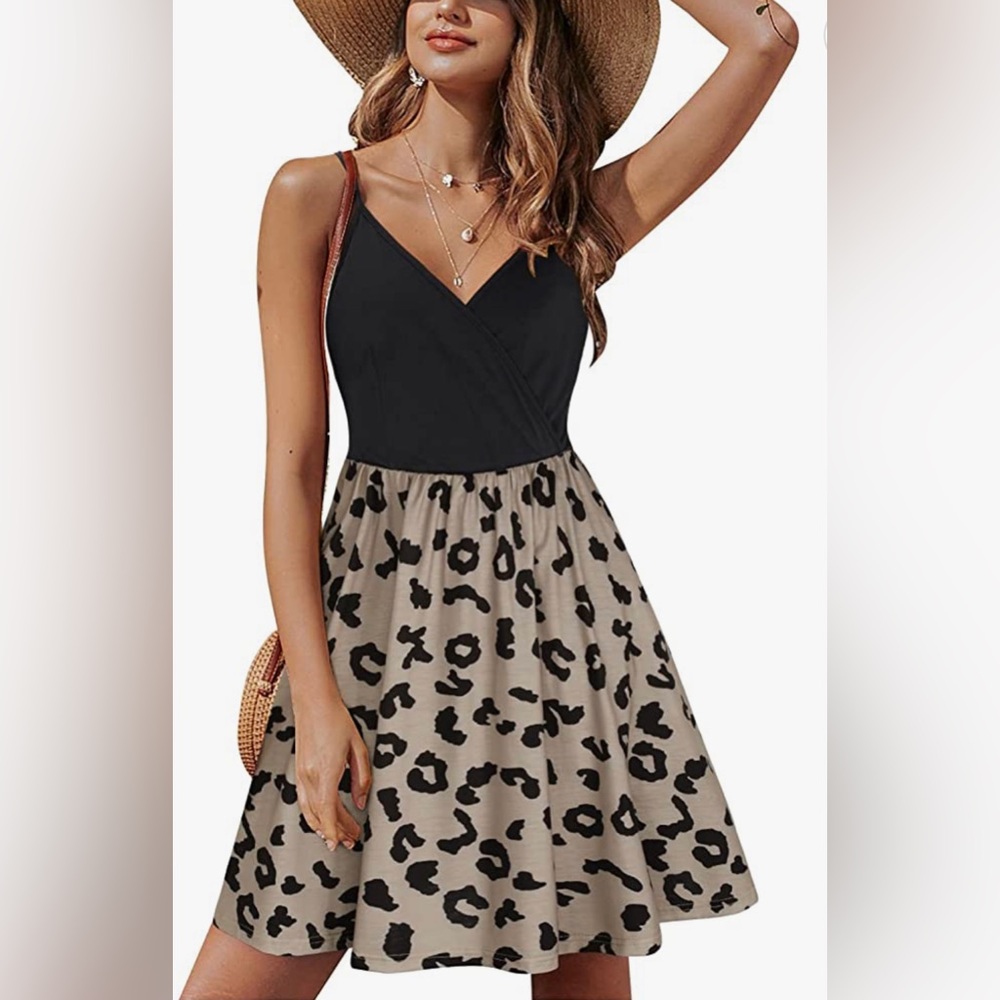 Leopard Print Dress With Pockets | Size Small